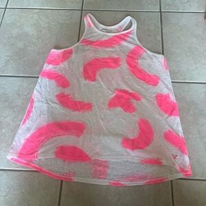 American Eagle Outfitters Pink and White Dolphin Print Tank Top